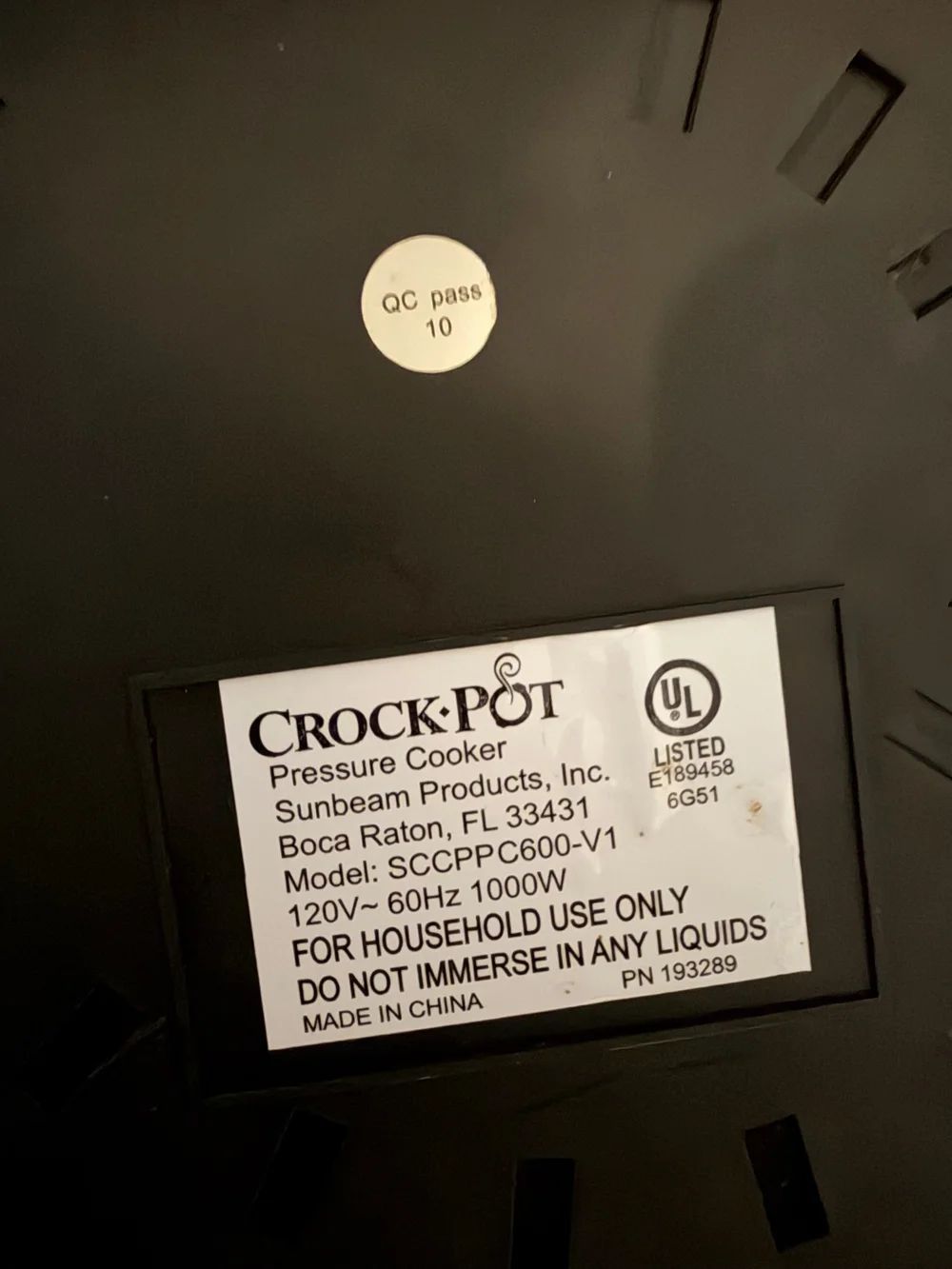 Crock-Pot Stainless Steel Electric Pressure Cooker - Black Lid